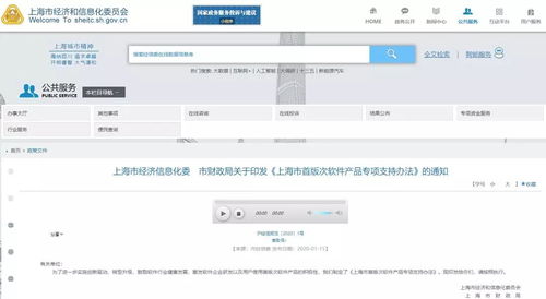 上海市首版次軟件產(chǎn)品專項支持辦法出臺，最高支持200萬元助力軟件及輔助設備發(fā)展